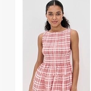 Hill House Pink Plaid Mini Dress